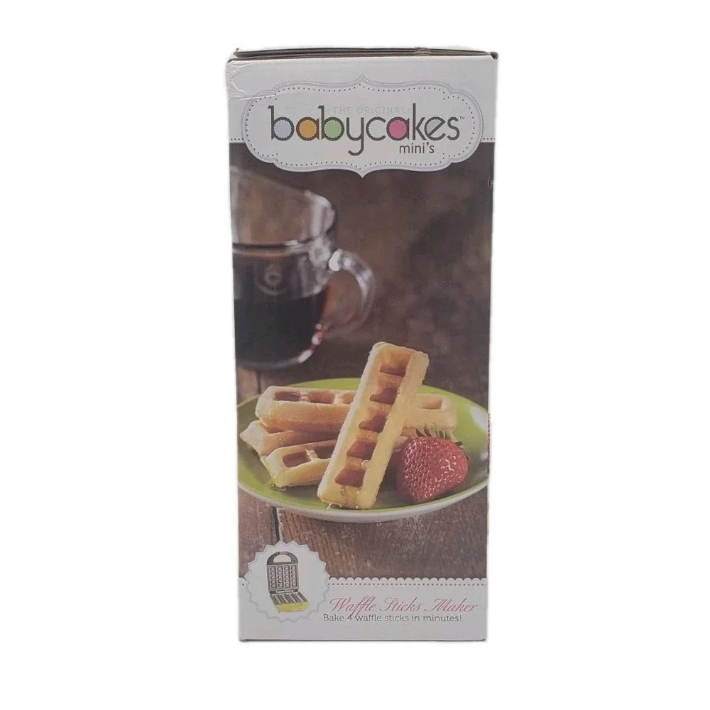 Babycakes Mini's Waffle Maker Yellow Ceramic Coated Makes 4 WMM-401 Good Morning